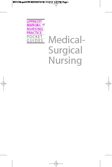 Lippincott Manual of Nursing Practice Pocket Guide